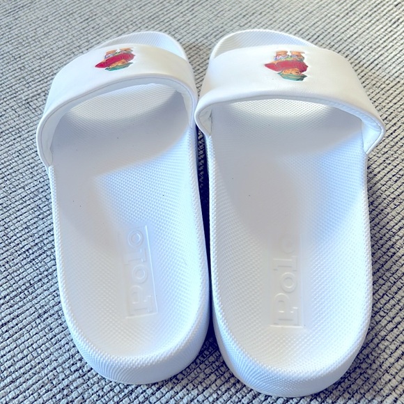 Polo Ralph Lauren Men Polo Bear Slide Sandal White - Picture 2 of 3